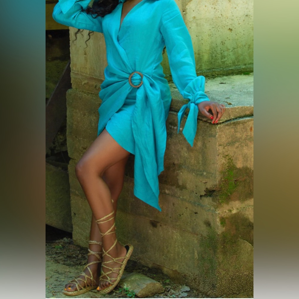 Chen Burkett Endless Summer Faux Wrap Mini Dress